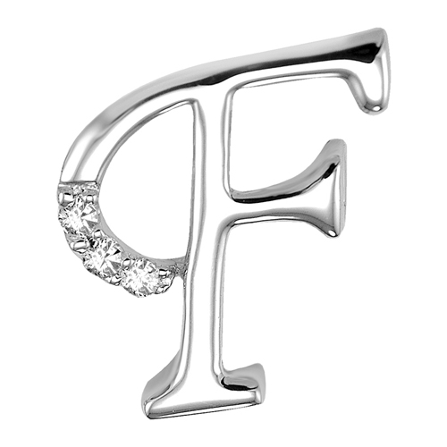 MINI F 10K Initial Diamond Pendant