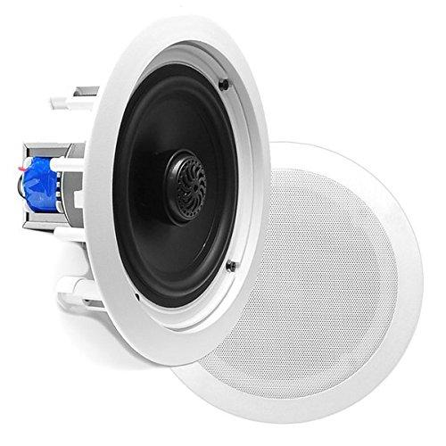 Pyle- 6.5” Ceiling Wall Mount Speakers - Pair of 2-Way Midbass Woofer Speaker w/65Hz-22kHz Frequency Response & 250W Peak (PDIC60T)