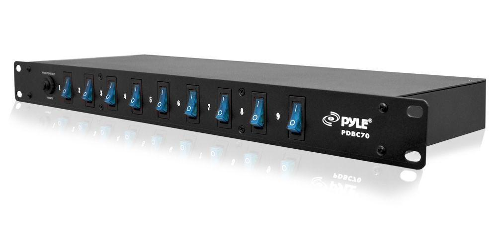 Pyle PDBC70 15 Amp Power Supply 1800VA Rack Mountable Power Strip Surge Protector with Switch Control and 9 Outlets