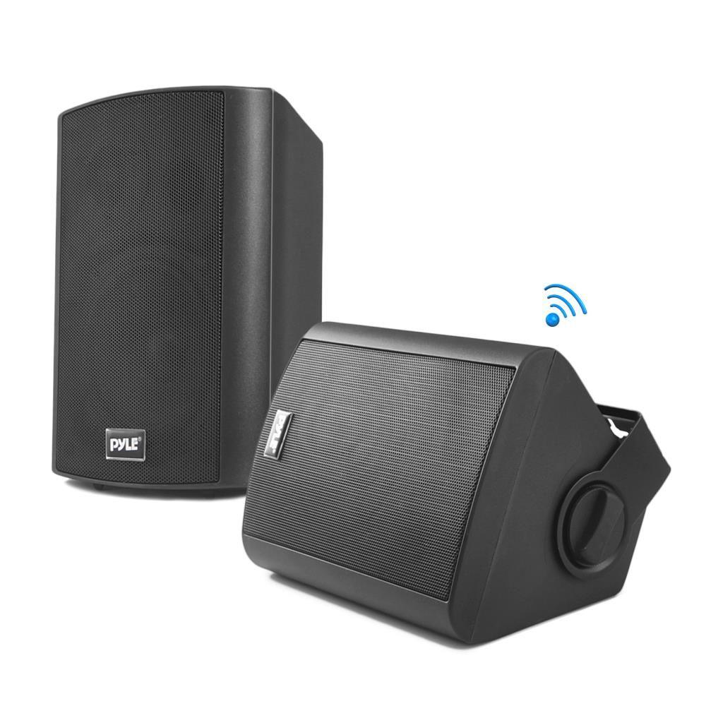 Pyle Pair of Wall Mount Waterproof & Bluetooth 6.5'' Indoor/Outdoor Speaker System, with Loud Volume and Bass. (Pair, Black. PDWR62BTBK)
