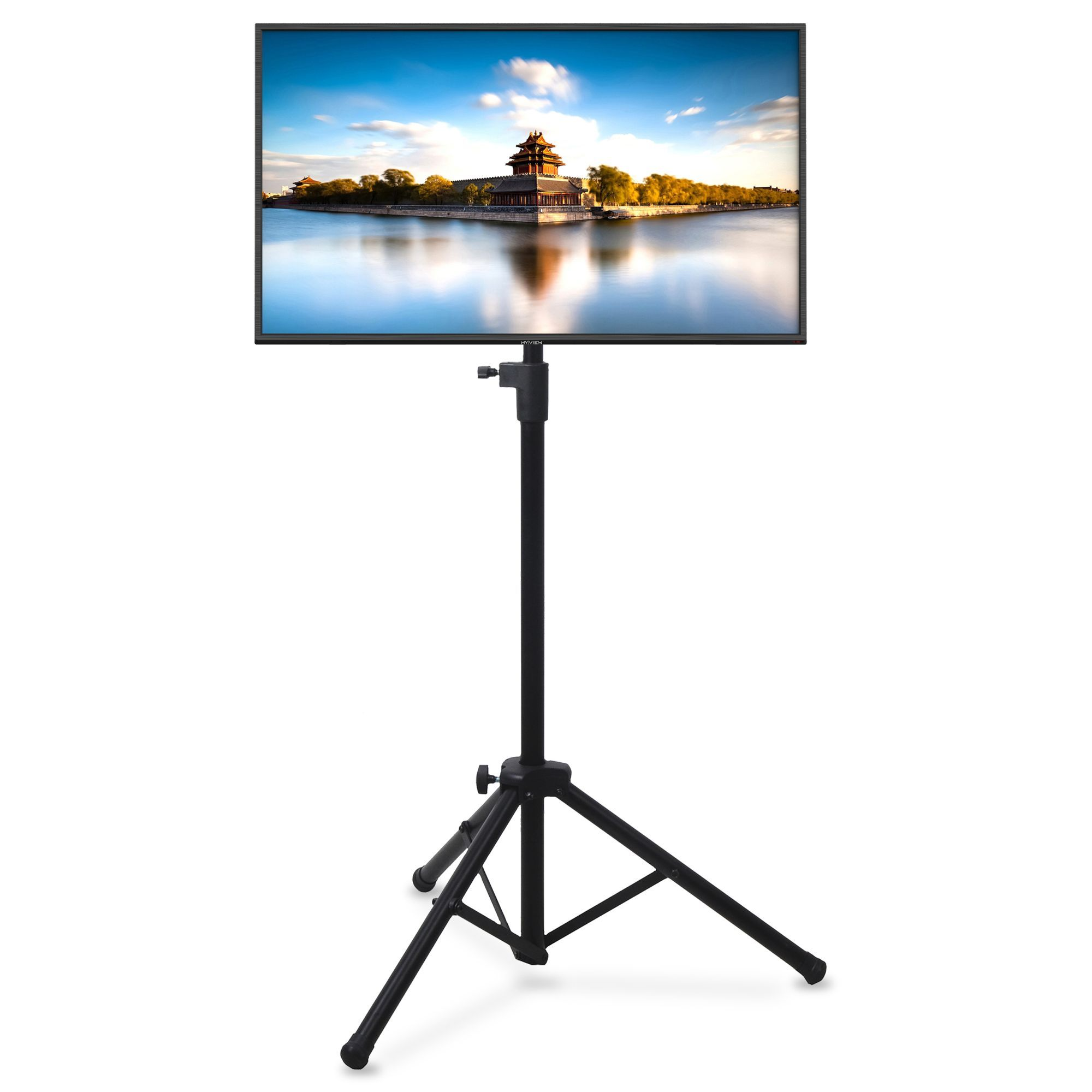 Pyle Portable LCD/LED TV Tripod Stand – Foldable, Height-Adjustable Mount for Flat Screen TVs up to 32" – Supports up to 88.8 lbs, VESA 100x200/200x200 Compatible – Model PTVSTNDPT3215