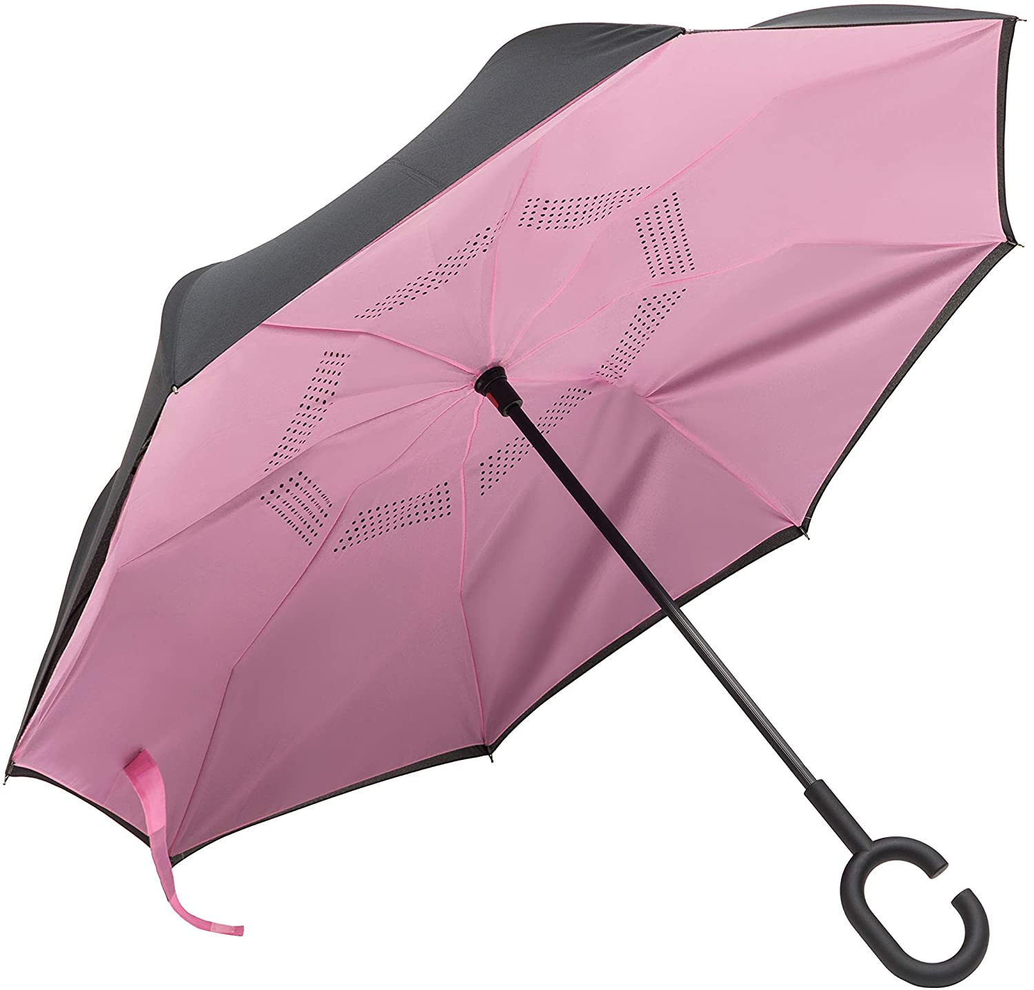 Rainz Inverted Umbrella, Reversible and Windproof, Water Repelent, Invert Folding, C-Shaped Handle