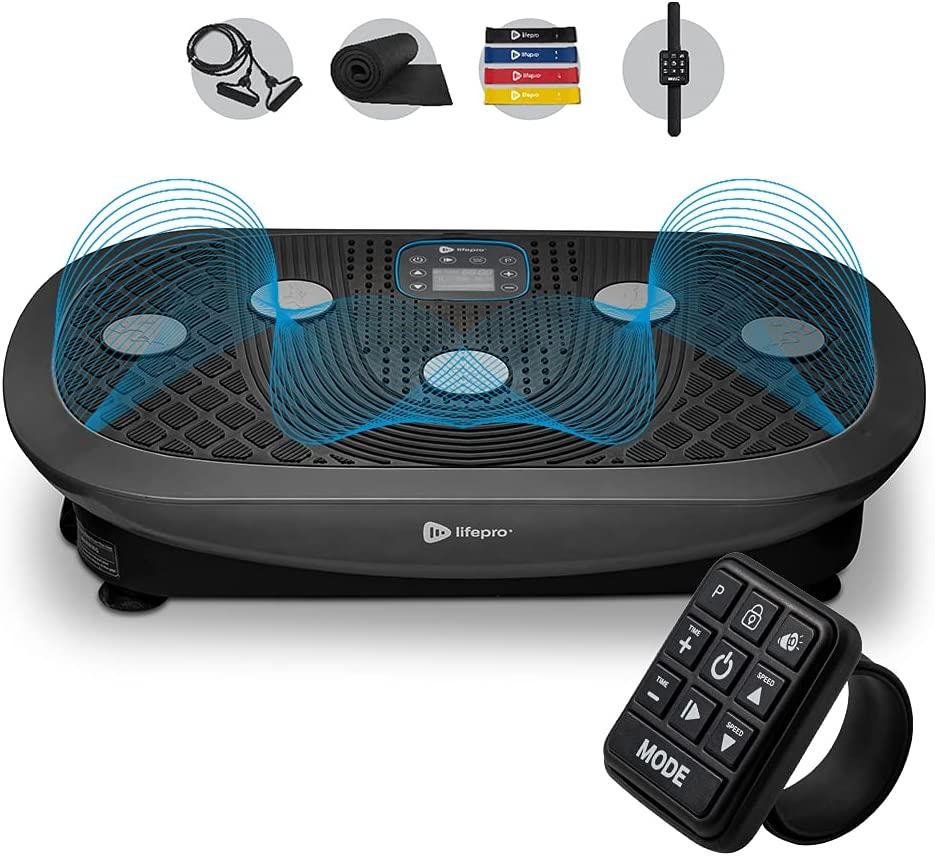 Rumblex Plus 4D Vibration Plate: Triple Motor, Linear, Pulsation + 3D/4D Motion - Total Body Vibration Machine for Fitness & Shaping