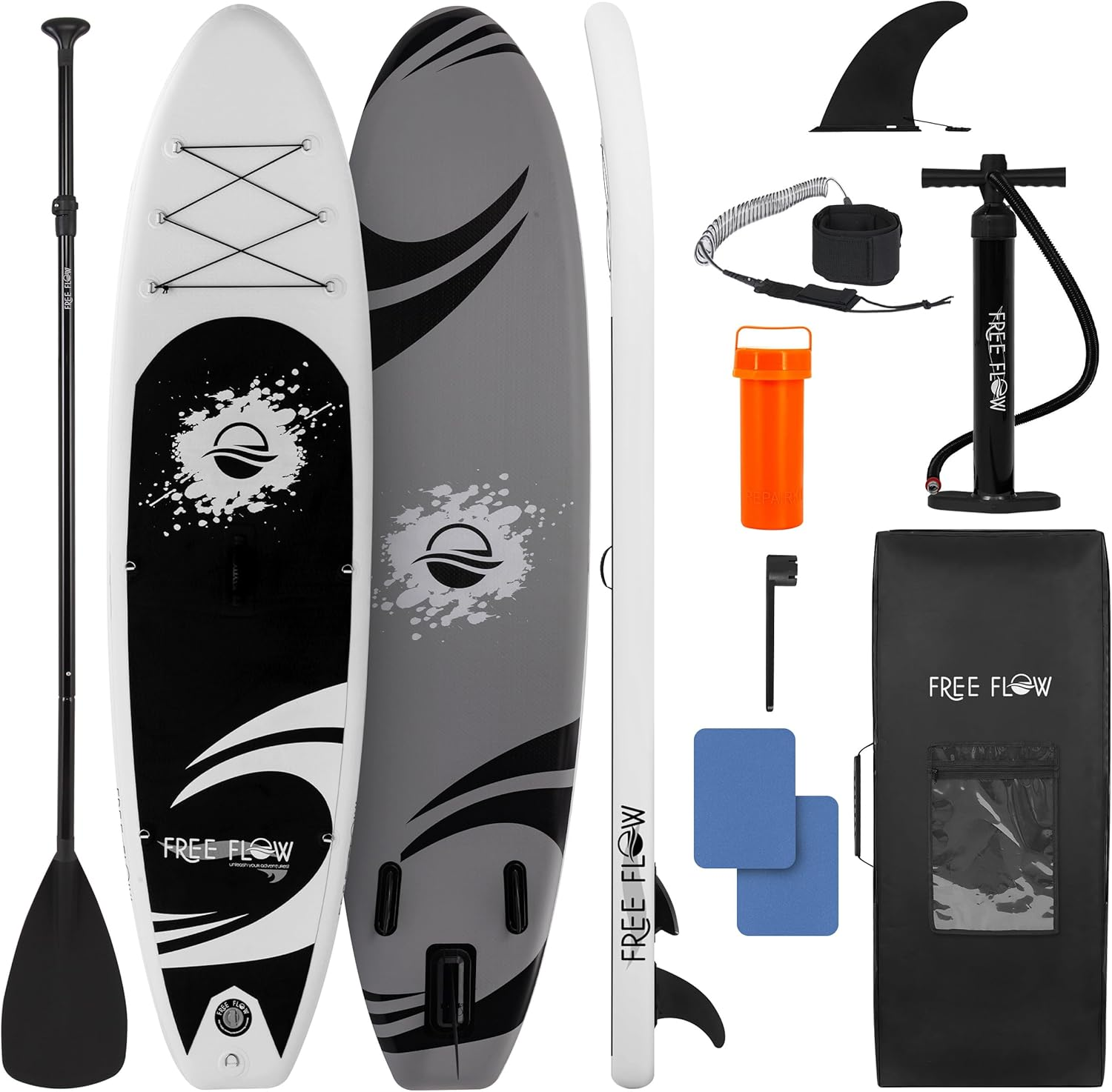 SereneLife Inflatable Stand-Up Paddle Board – Includes Premium SUP Accessories – Extra-Wide, Stable Design with Non-Slip EVA Deck Pad – Suitable for Adults and Youth of All Skill Levels, Supports Up to 350 lbs