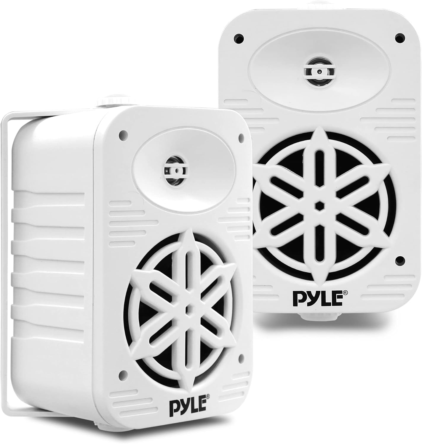 PyleUSA Indoor Outdoor Speakers Pair – 500W Waterproof 5.25” 2-Way Full Range Speaker System with 1/2” High Compliance Polymer Tweeter for Home, Boat, Marine, Deck, Patio, or Poolside – White – PDWR55WT