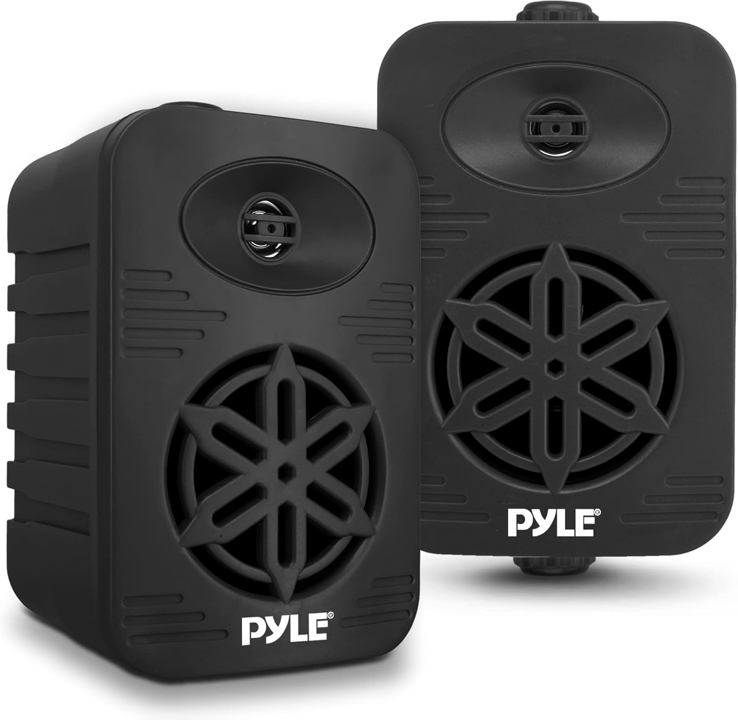 Pyle Indoor Outdoor Speakers Pair – 300W Waterproof Dual 4” 2-Way Full Range Speaker System with 1/2” High Compliance Polymer Tweeter for Home, Boat, Marine, Deck, Patio, or Poolside – PDWR45BK