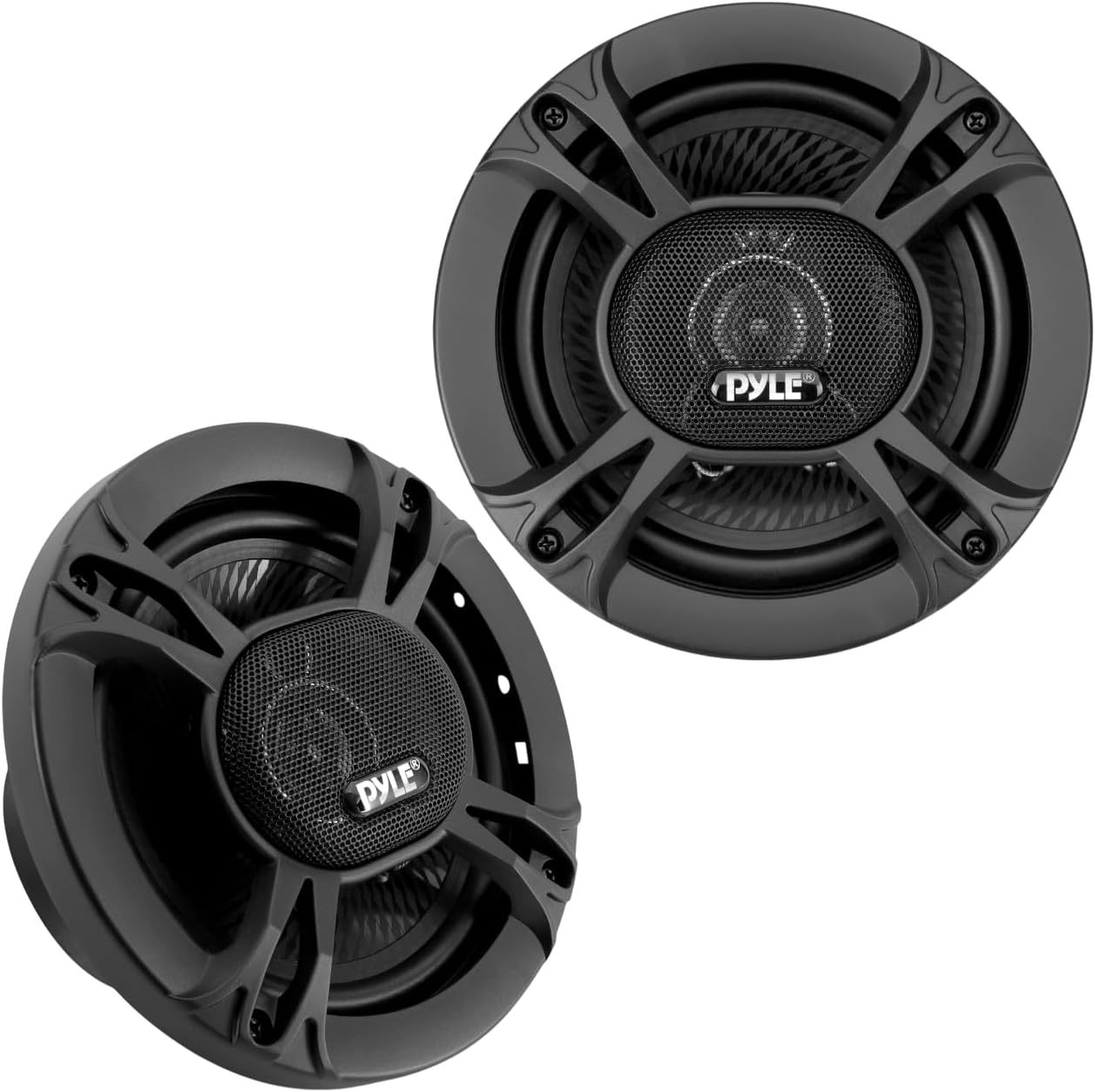 Pyle 3-Way Universal Car Stereo Speakers – 300W 6.5” Triaxial Pro Audio Speakers for Vehicle Door or Side Panel Mount – OEM Quick Replacement Component, Pair – PL613BK, Black