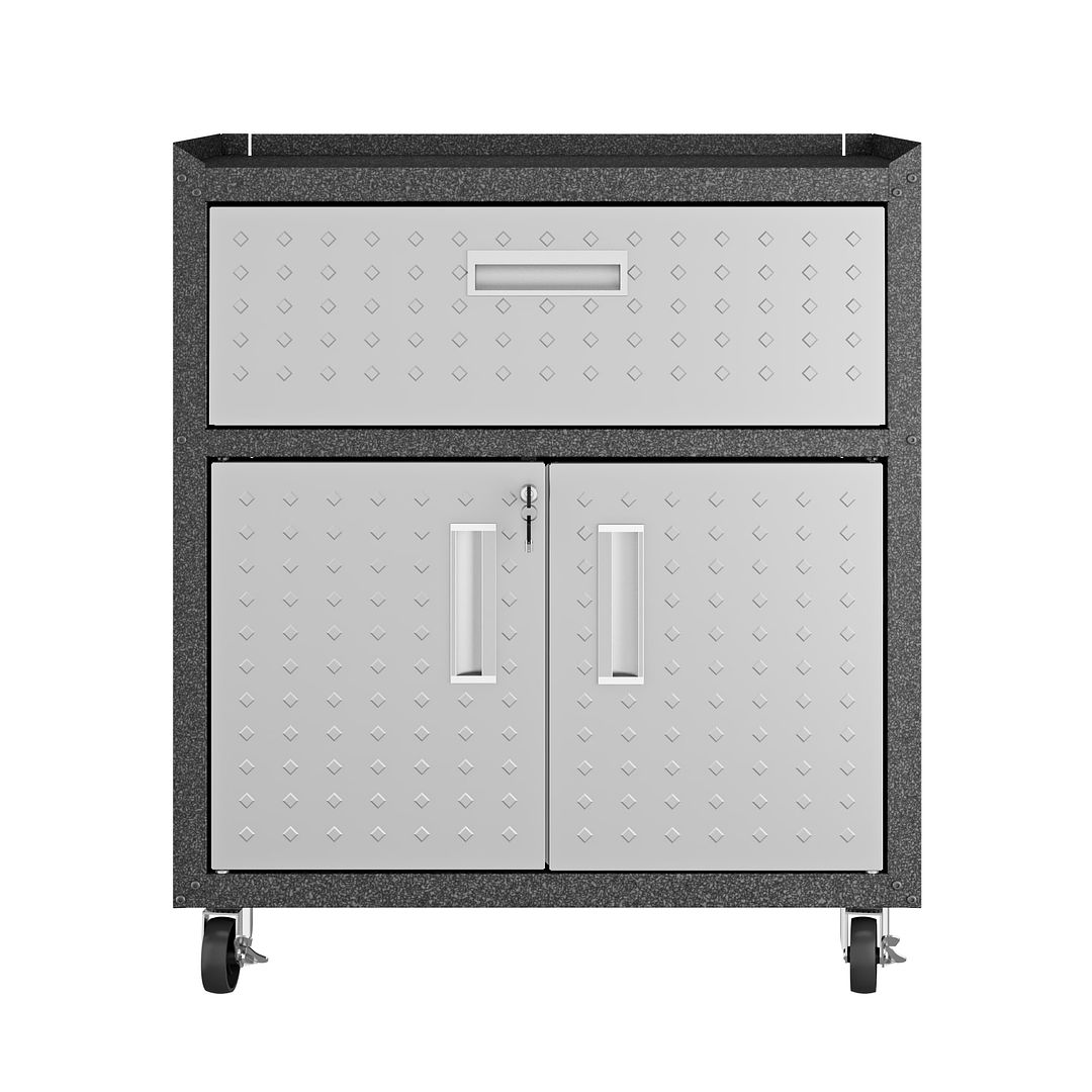 Fortress 31.5" Mobile Garage Cabinet with Drawer and Shelves