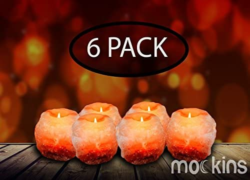 Mockins Natural Himalayan Salt Tea Light Candles - 6 Pack (MHHS6PTEAL80)