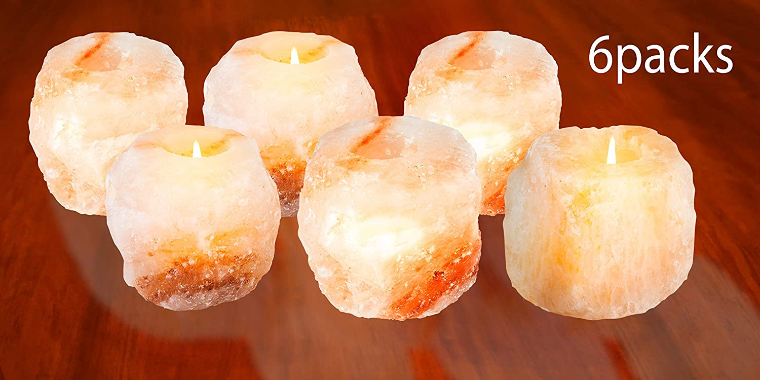 Mockins Natural Himalayan Salt Tea Light Candles - 6 Pack (MHHS6PTEAL80)