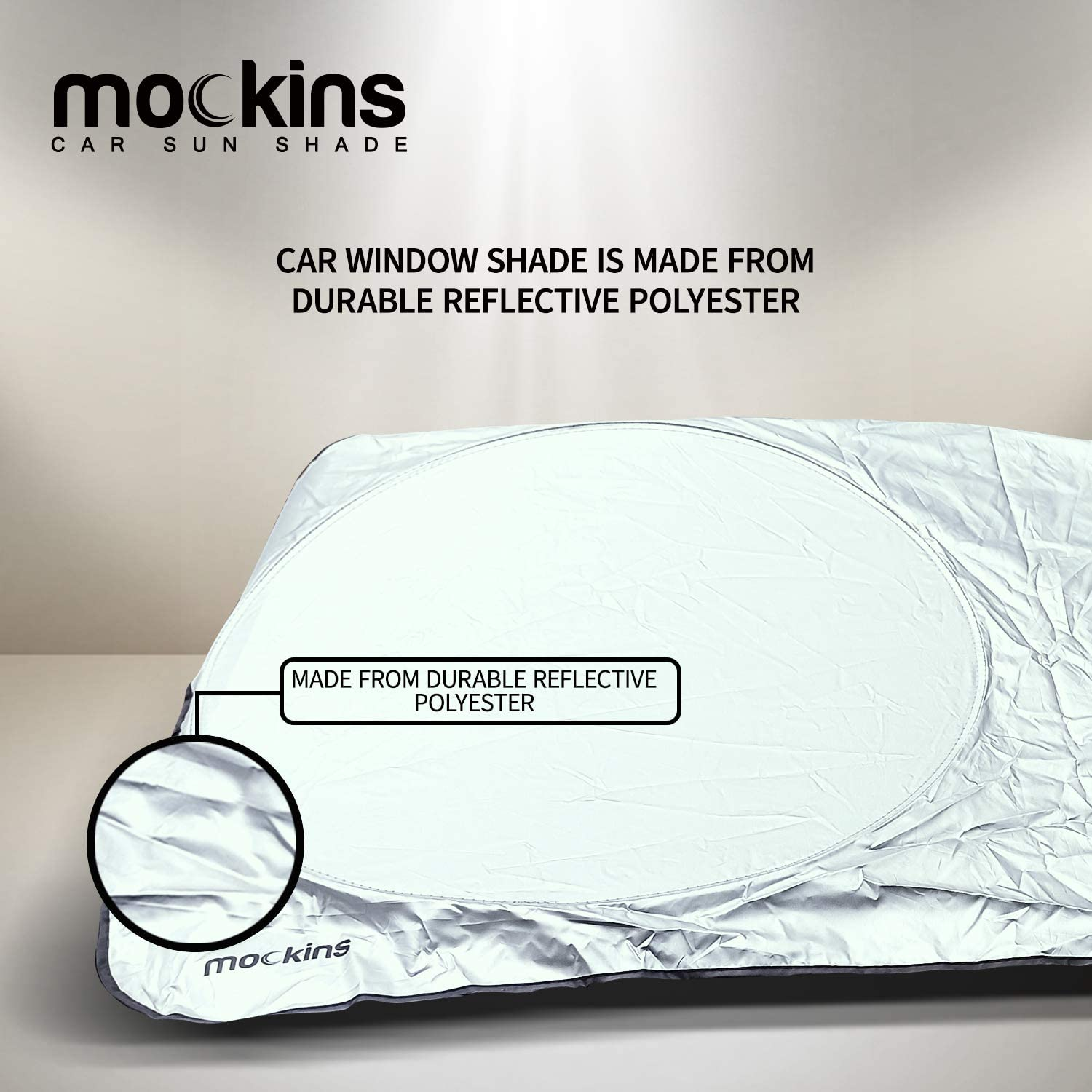 Mockins 67.7'' x 37'' Durable Polyester Windshield Sun Shade, (MASHD-XL-53)