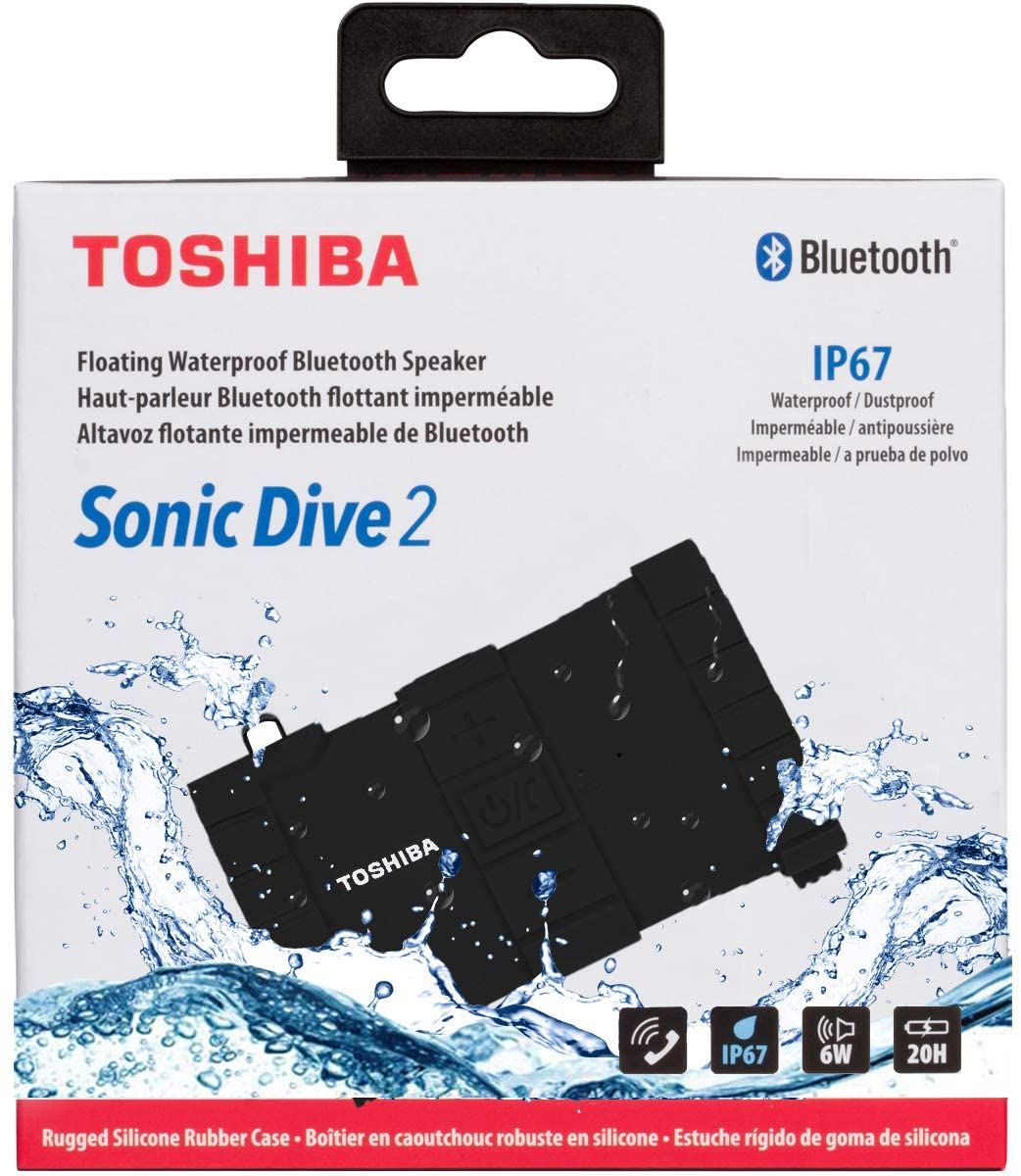 Toshiba Sonic Dive 2 Portable Bluetooth Speaker, Waterproof (TY-WSP100)