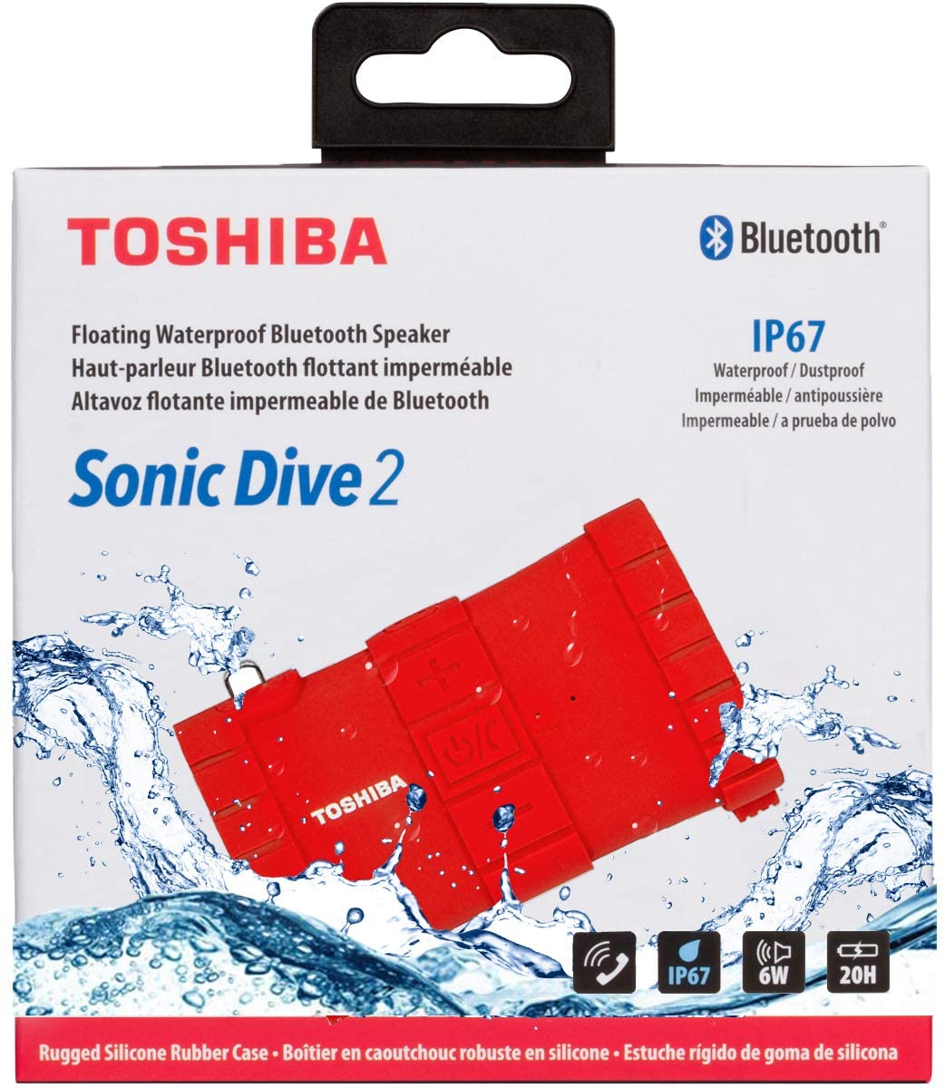 Toshiba Sonic Dive 2 Portable Bluetooth Speaker, Waterproof (TY-WSP100)