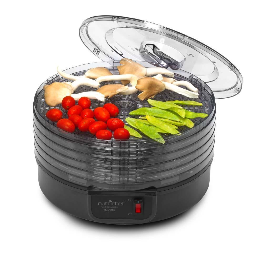 NutriChef Electric Countertop Food Dehydrator, Food Preserver (Black) (PKFD14BK)