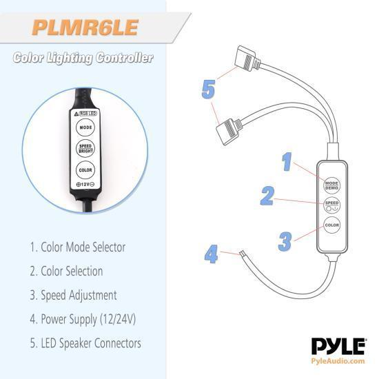 Pyle 6.5'' Waterproof Audio Marine Grade Dual Speakers (PLMR6LEB)