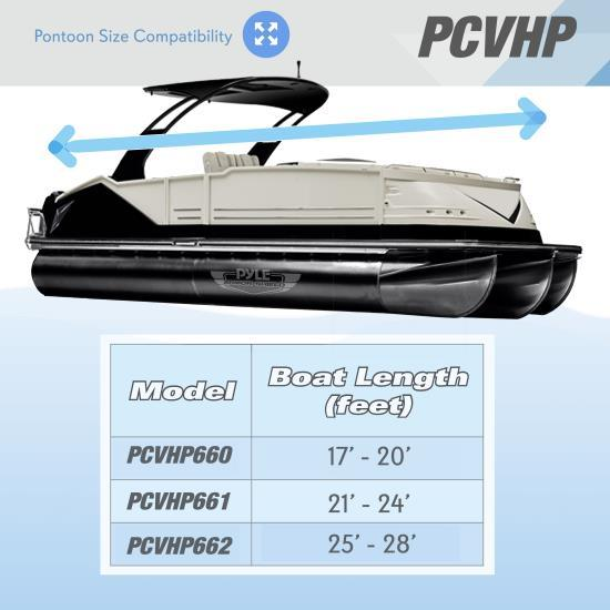 Pyle Armor Shield Trailer Pontoon Cover - Universal Cover for Pontoon Boats (for Pontoons 21" - 24 ft. Length (9PCVHP661)
