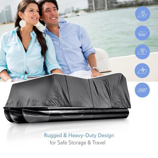 Pyle Armor Shield Trailer Pontoon Cover - Universal Cover for Pontoon Boats (for Pontoons 21" - 24 ft. Length (9PCVHP661)