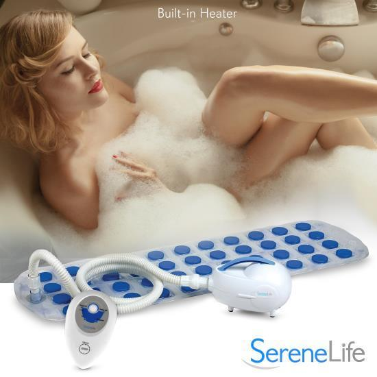 SereneLife Bubble Bath Mat Body Spa Massage with Warm Air (PHSPAMT24HT)