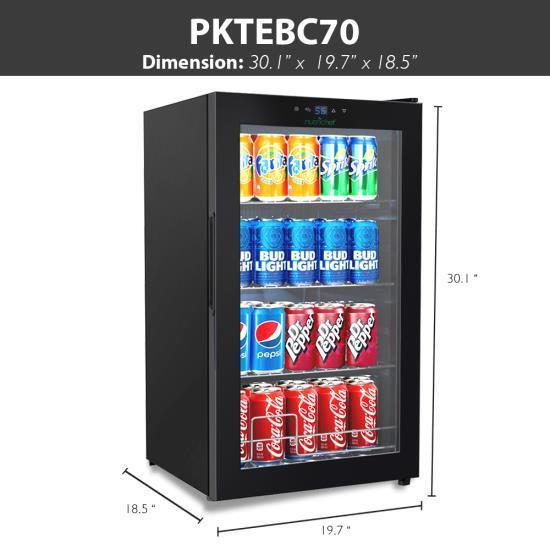 NutriChef Compact Beverage Fridge Cooler Wine Bottle & Can Beverage Chilling Refrigerator (PKTEBC70)