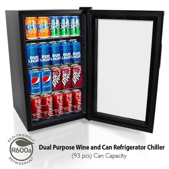 NutriChef Compact Beverage Fridge Cooler Wine Bottle & Can Beverage Chilling Refrigerator (PKTEBC70)