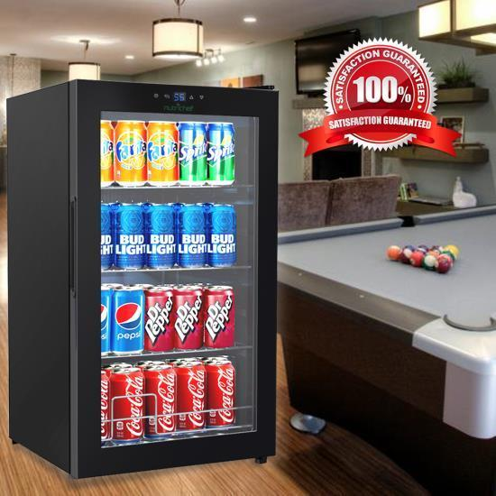 NutriChef Compact Beverage Fridge Cooler Wine Bottle & Can Beverage Chilling Refrigerator (PKTEBC70)