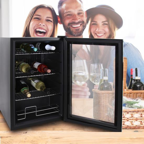 NutriChef Compact Beverage Fridge Cooler Wine Bottle & Can Beverage Chilling Refrigerator (PKTEBC70)