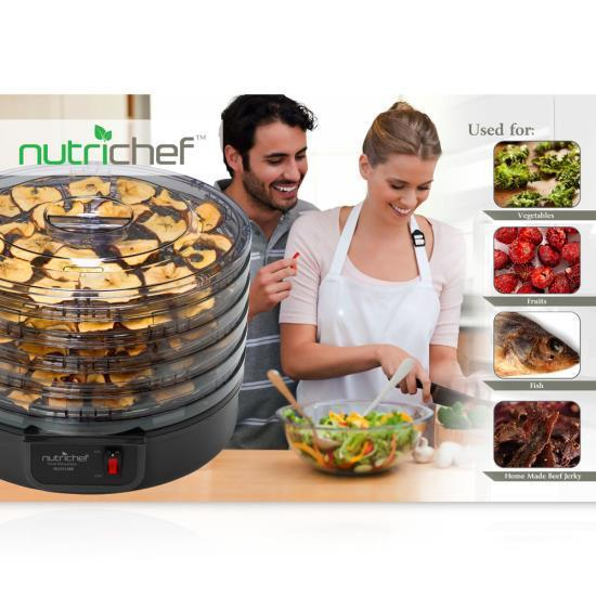 NutriChef Electric Countertop Food Dehydrator, Food Preserver (Black) (PKFD14BK)