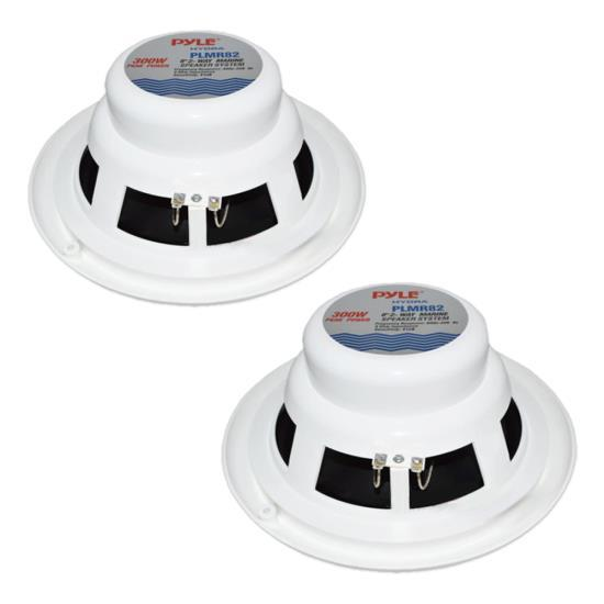 Pyle Dual 8.5'' IP44 Waterproof Speakers, 2-Way Full Range Stereo Sound -  White (PLMR82)