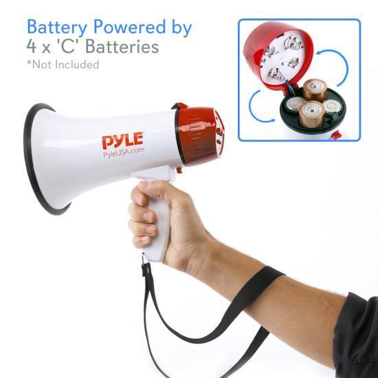 Pyle Mini Compact Megaphone, Siren Alarm & LED Lights (PMP37LED)