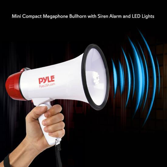Pyle Mini Compact Megaphone, Siren Alarm & LED Lights (PMP37LED)