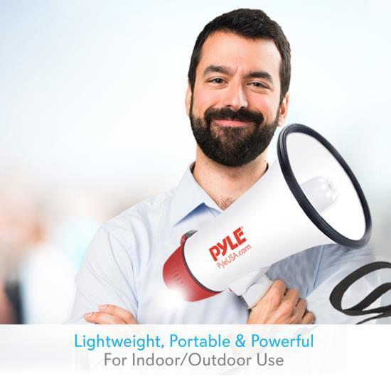 Pyle Mini Compact Megaphone, Siren Alarm & LED Lights (PMP37LED)