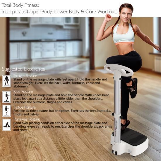 Hurtle Standing Vibration Fitness Machine - Vibrating Platform Exercise & Workout Trainer (HURVBTR63)