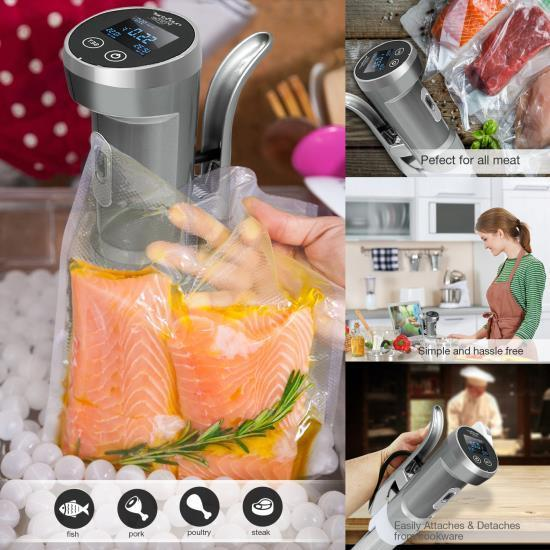 NutriChef Sous-Vide Immersion Circulator Cooker (Gray) (PKPC120SL)