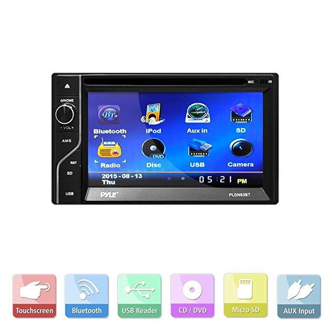 Pyle Bluetooth Car Receiver System, 6.5'' HD Touchscreen, AM FM Radio, (PLDN63BT)