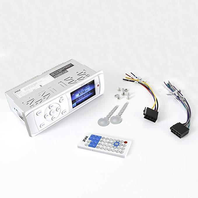 Pyle Bluetooth Boat/Car Stereo Receiver, Waterproof, AM/FM Radio - White (PLMR15BW)