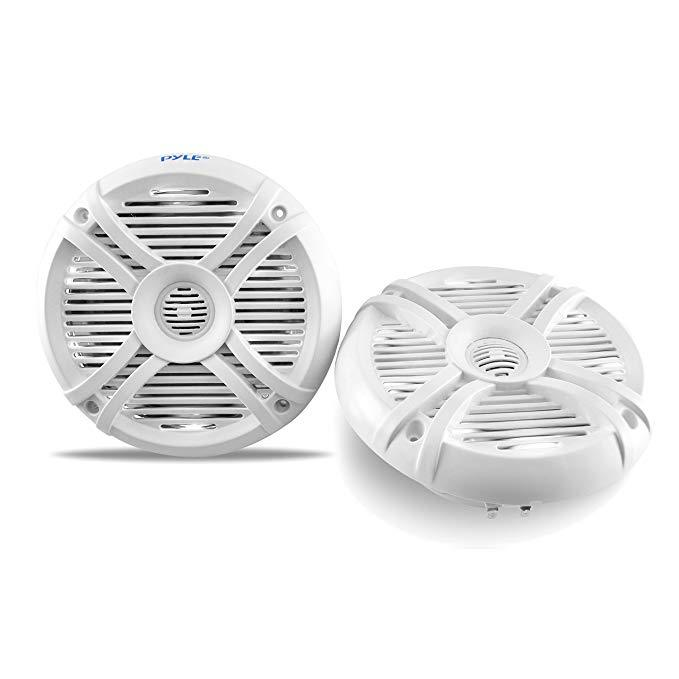 Pyle Hydra Dual 6.5" Waterproof Speakers, Multi-Color LED Lights - White (PLMRX68LEW)