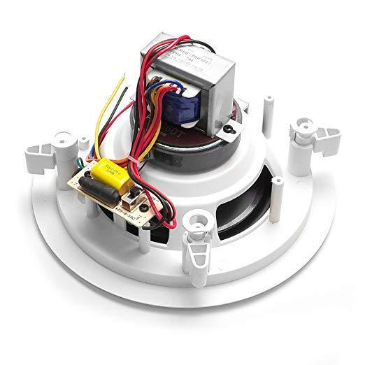 Pyle- 6.5” Ceiling Wall Mount Speakers - Pair of 2-Way Midbass Woofer Speaker w/65Hz-22kHz Frequency Response & 250W Peak (PDIC60T)