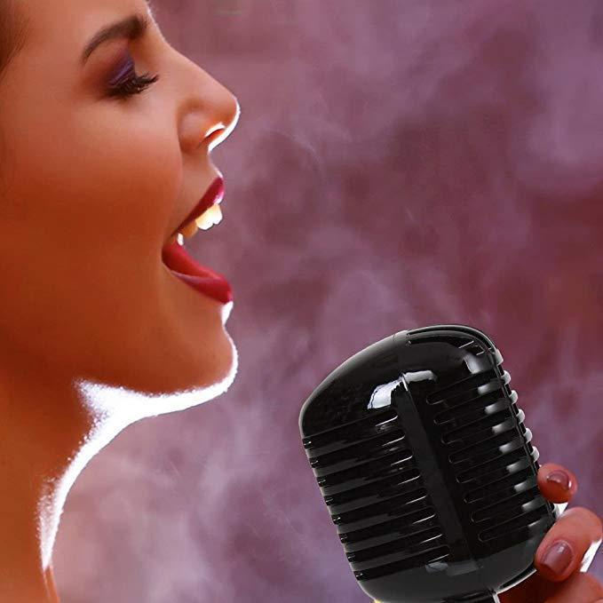 Pyle Retro-Style Dynamic Vocal Microphone with XLR Cable and Adjustable Stand – Ideal for Live Performances and Recording