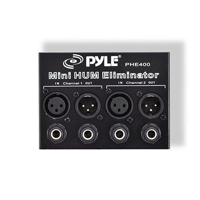 Pyle Compact 2-Ch. AC Hum Eliminator Box, TRS / XLR - 60Hz (PHE400)