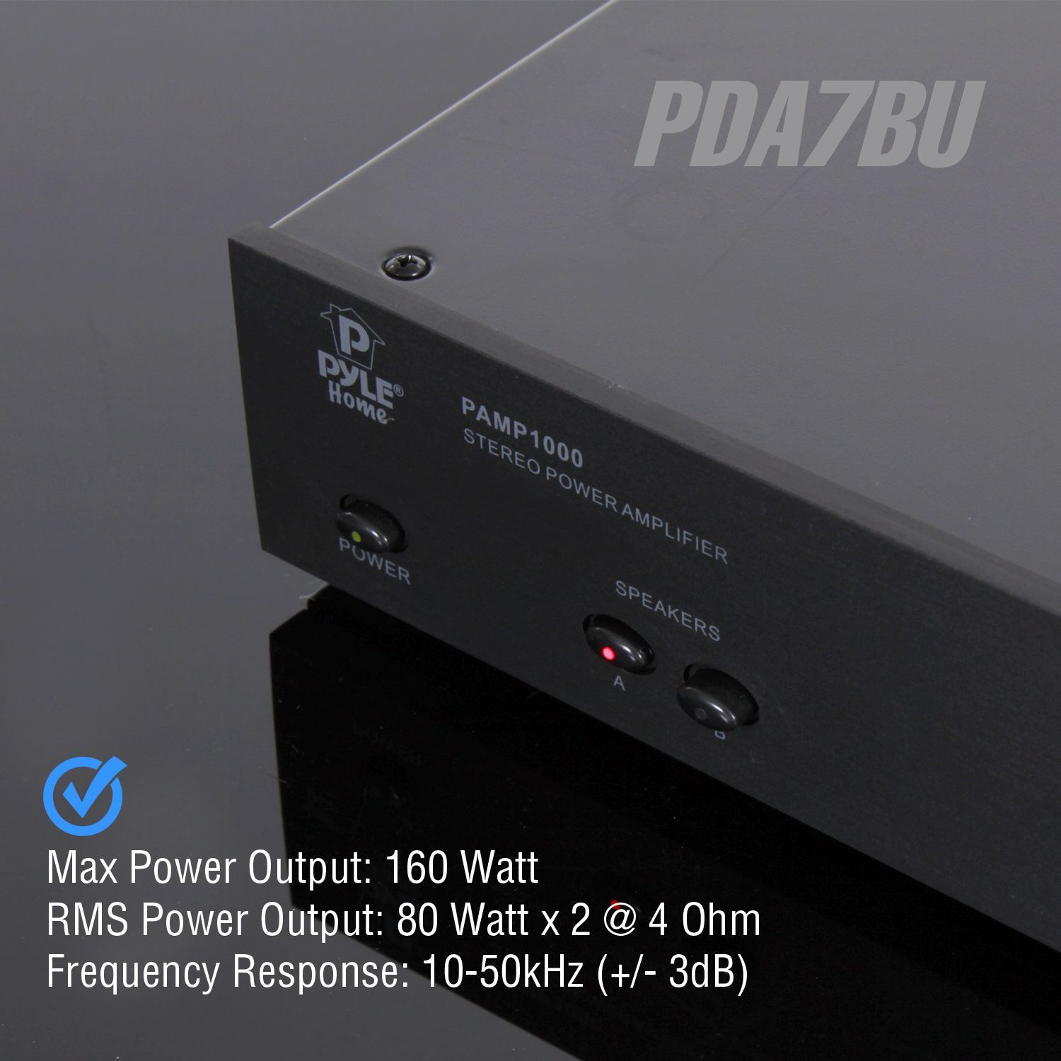 Pyle - Upgraded Premium Rack Mount Bluetooth Receiver, Home Theater Amp, Speaker Amplifier, Bluetooth Wireless Streaming, MP3/USB/SD/AUX/FM Radio, 200 Watt, w/ Digital ID3 LCD Display from - PDA7BU