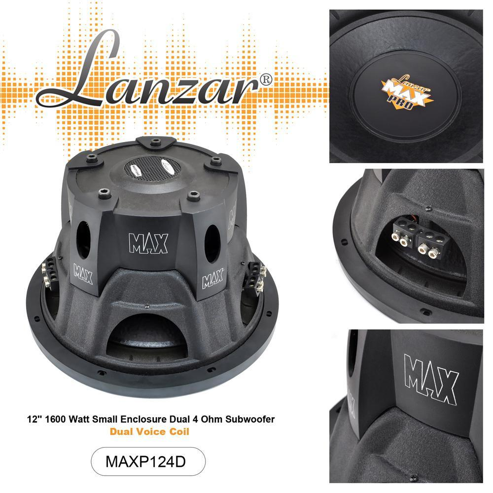 Max Pro 12'' 1600 Watt Small Enclosure Dual 4 Ohm Subwoofer