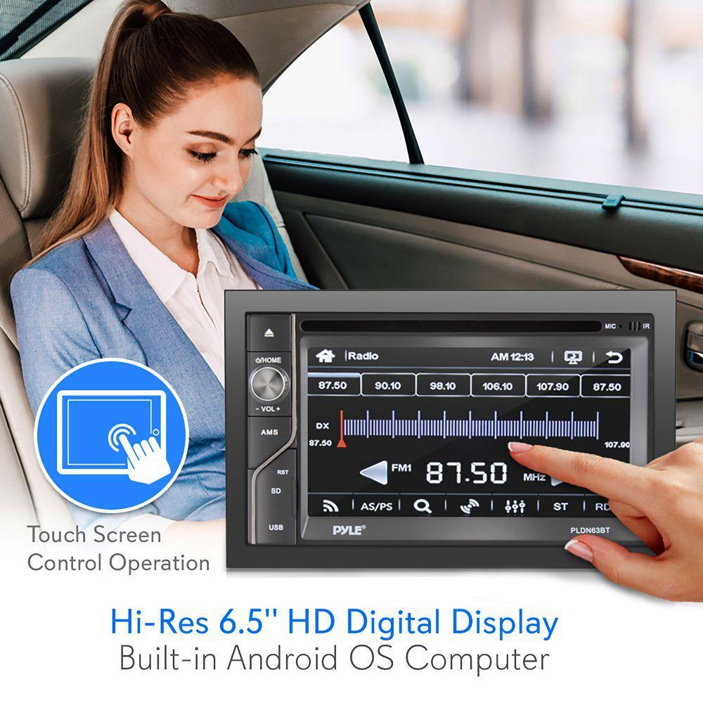 Pyle Bluetooth Car Receiver System, 6.5'' HD Touchscreen, AM FM Radio, (PLDN63BT)