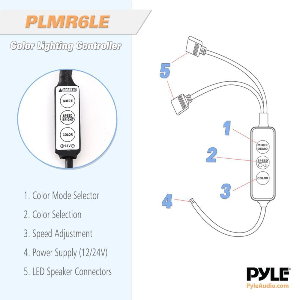 Pyle 6.5'' Waterproof Audio Marine Grade Dual Speakers (PLMR6LEB)