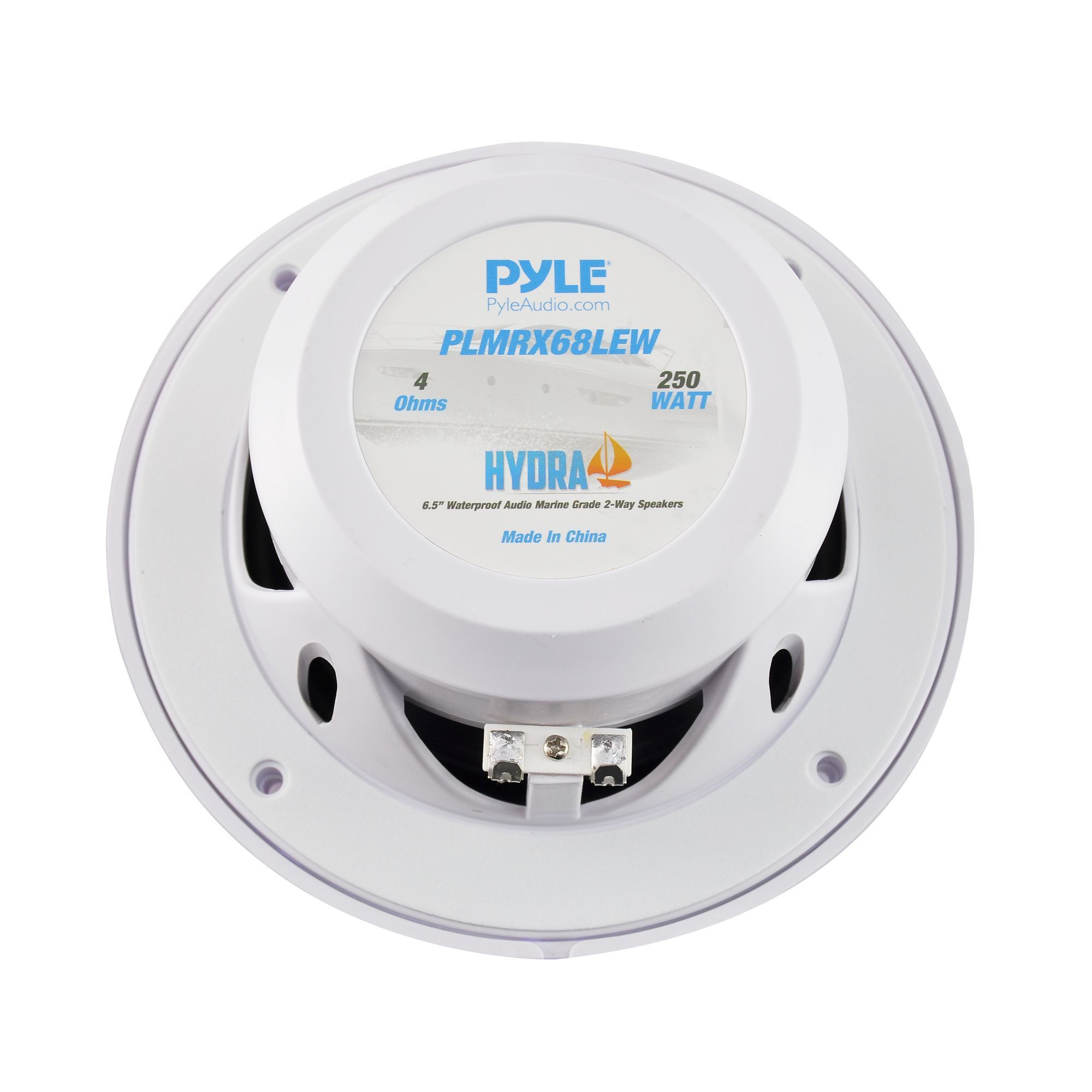 Pyle Hydra Dual 6.5" Waterproof Speakers, Multi-Color LED Lights - White (PLMRX68LEW)