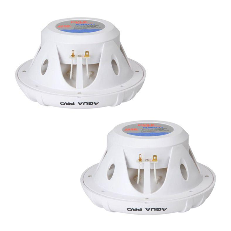 Pyle Dual 7.7'' Water Resistant Marine Speakers, 2-Way Full Range Stereo Sound, 280 Watt, White (Pair)