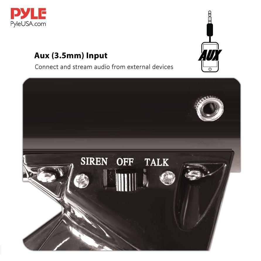 Pyle Megaphone Speaker PA Bullhorn - with Built-in Siren  50 Watts & Adjustable Volume Control - Ideal for Football, Baseball, Hockey, Cheerleading Fans & Coaches or for Safety Drills - PMP53IN
