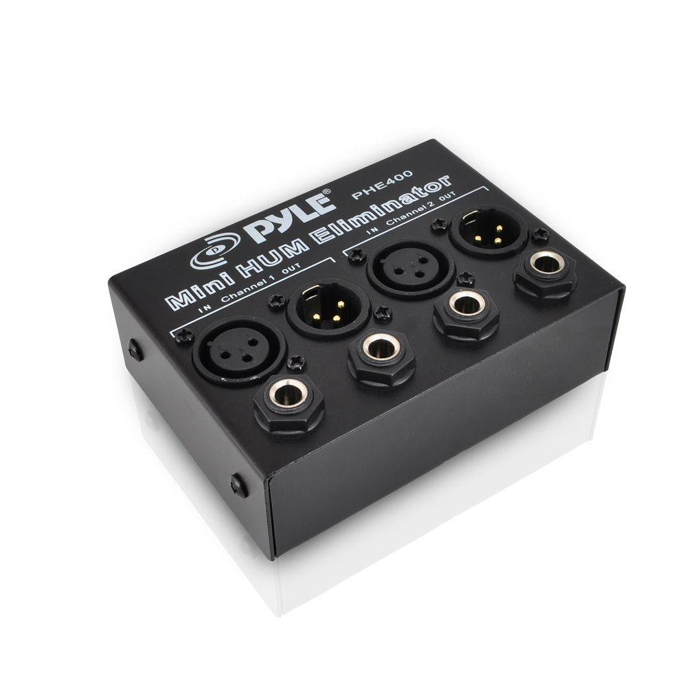 Pyle Compact 2-Ch. AC Hum Eliminator Box, TRS / XLR - 60Hz (PHE400)