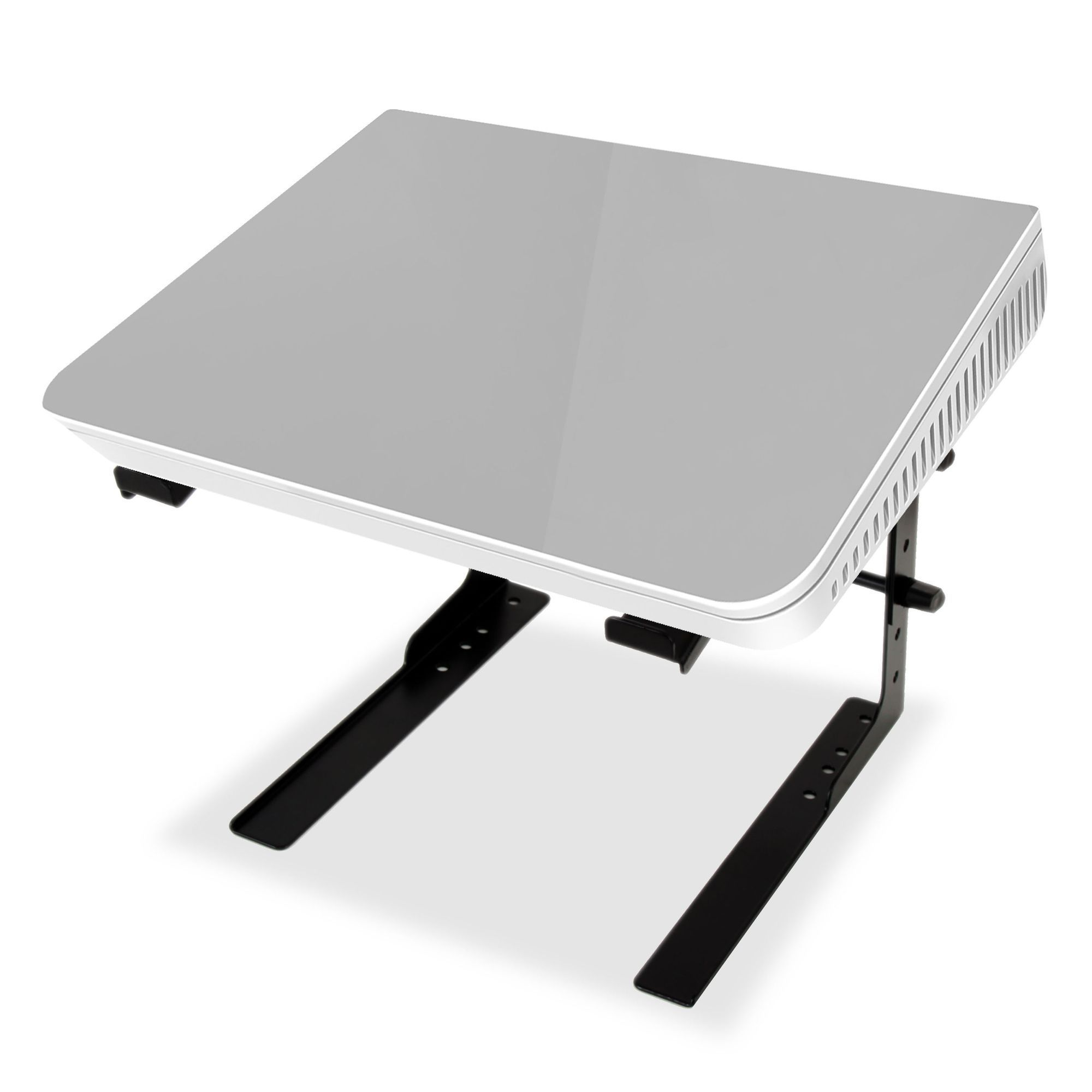 Pyle Portable Adjustable Laptop Stand - 6.3 to 10.9 Inch Anti-Slip Standing Table Monitor or Computer Desk Workstation Riser with Level Height Alignment for DJ, PC, Gaming, Home or Office - PLPTS25