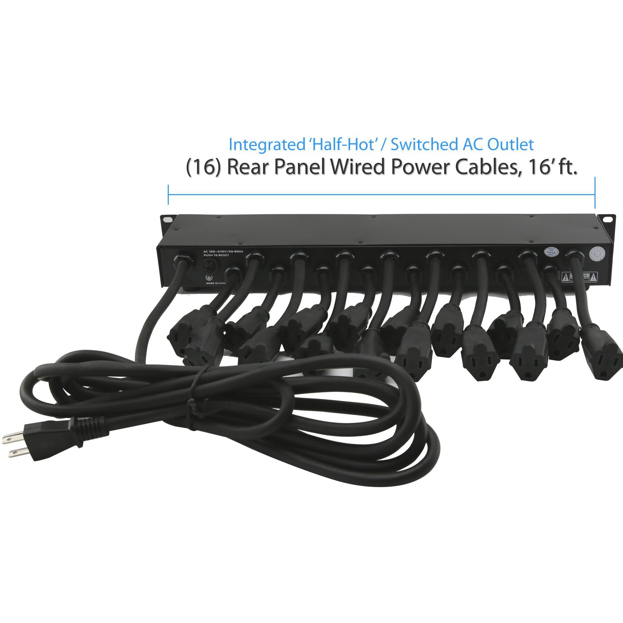 Pyle 19 Outlet 1U 19" Rackmount PDU Power Distribution Supply Center Conditioner Strip Unit Surge Protector 15 Amp Circuit Breaker 4 USB Multi Device Charge Ports 15FT Cord (PCO865)