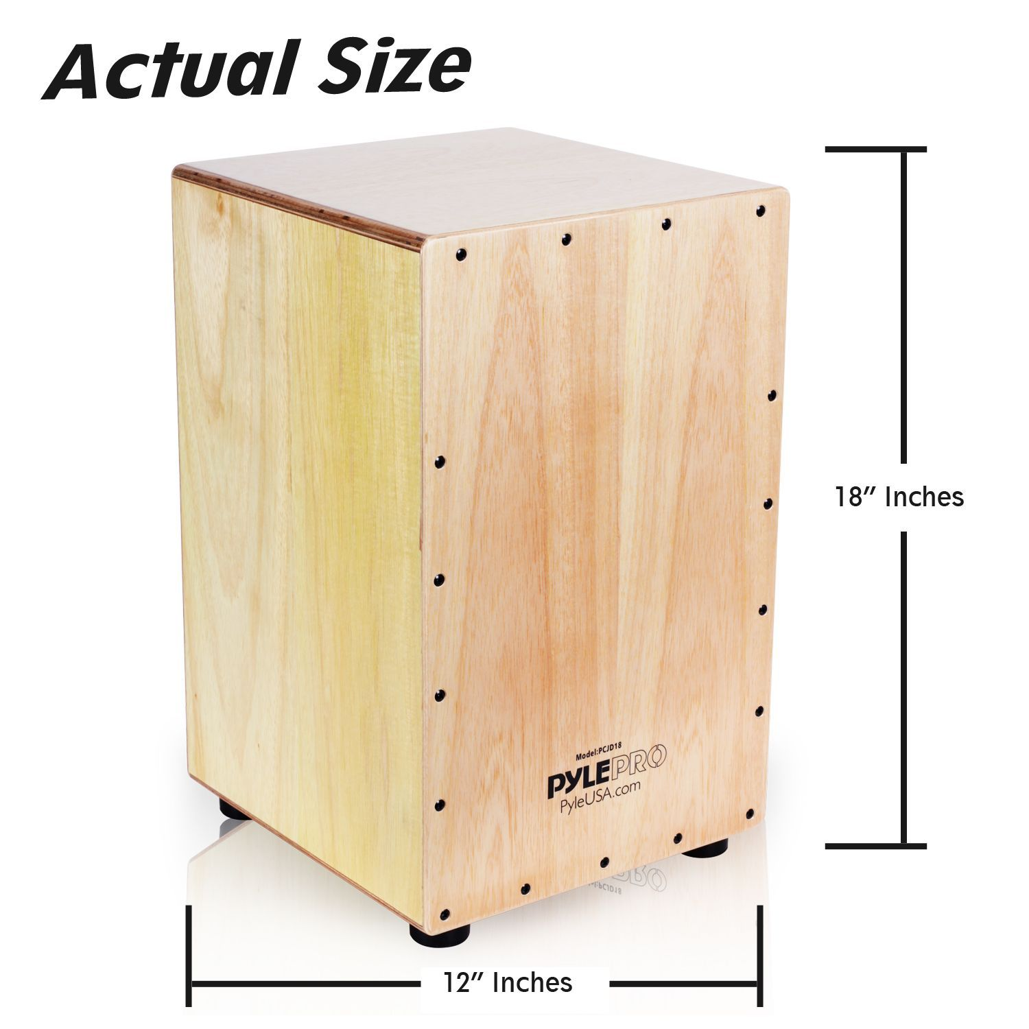 Pyle Jam Wooden Cajon Stringed Percussion Box (PCJD18)